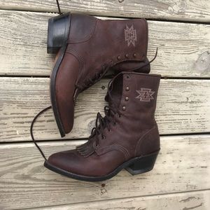 Abilene Lace Up Western Roper Boots w/ Kiltie